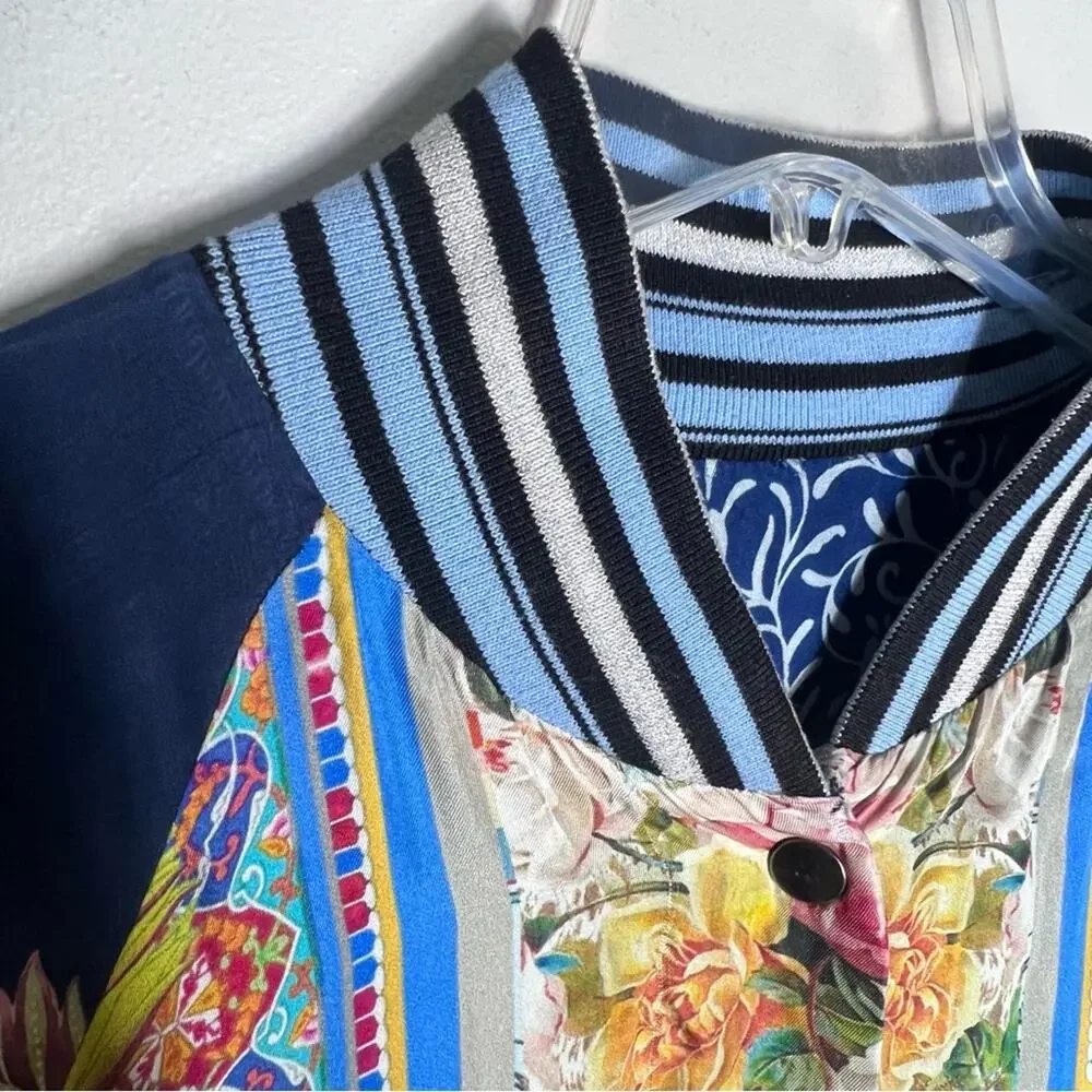 Johnny Was Fiori Reversible Silk Kimono Longline Jacket Sz S - Picture 7 of 8